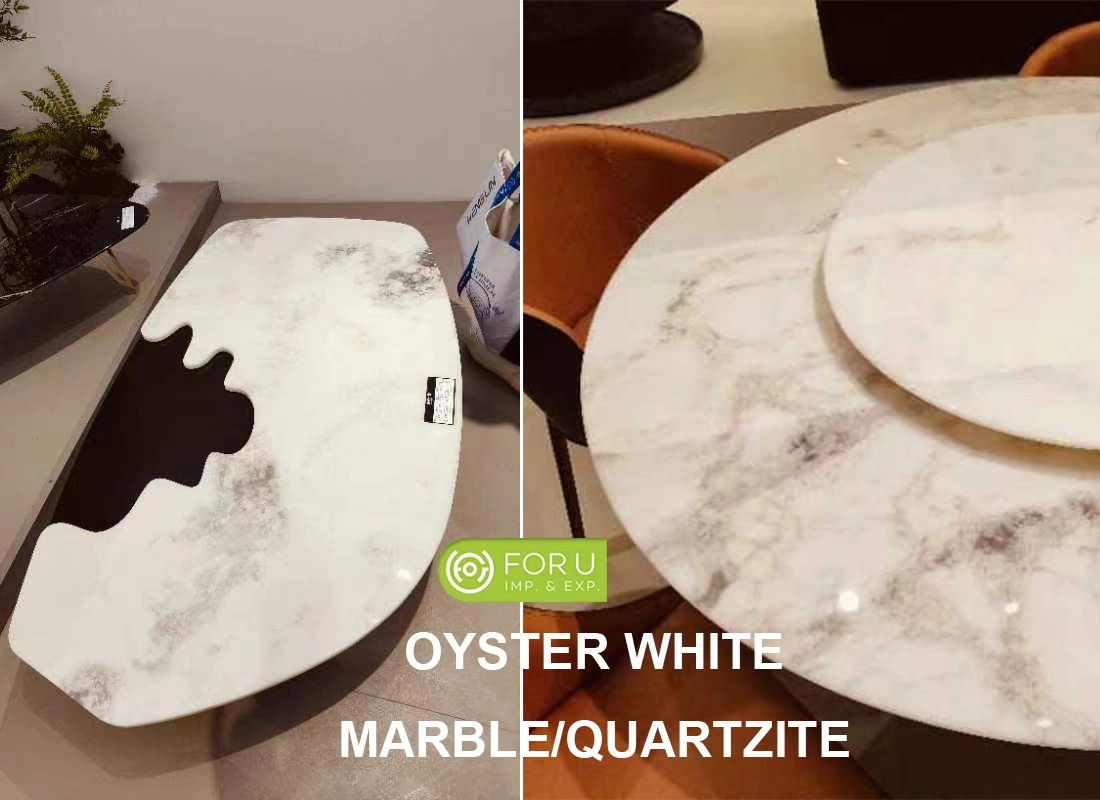 Luxury Oyster White Marble Table Series from FOR U STONE