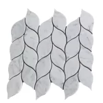 Leaf Carrara White Marble Mosaic Tiles
