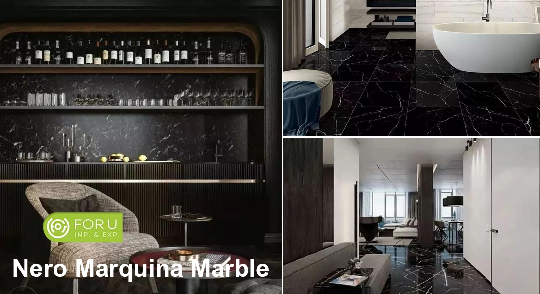 Nero Marquina Marble Floor and Wall Projects FOR U STONE