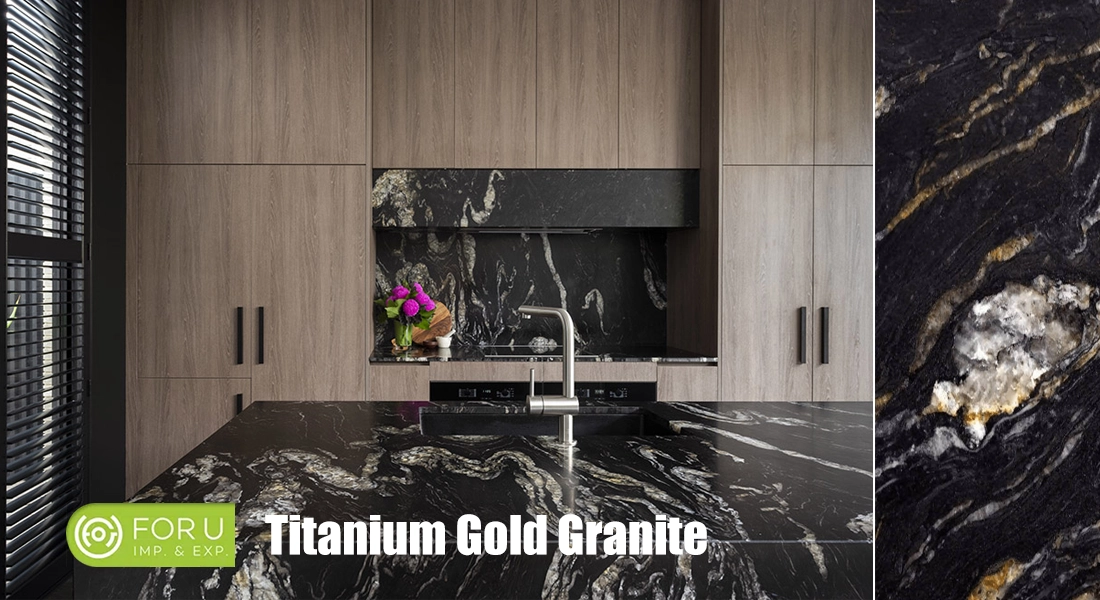 Titanium Gold Granite Kitchen Countertops in Luxury Apartments FOR U STONE