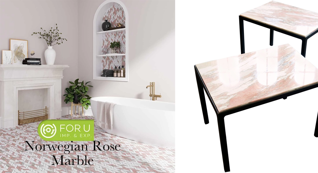 Norwegian Rose Marble Tiles and Tables Supplier
