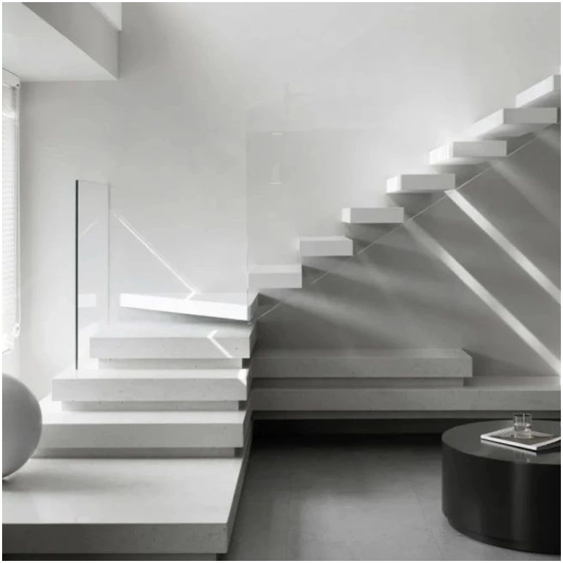 Pure White Marble Hanging Steps
