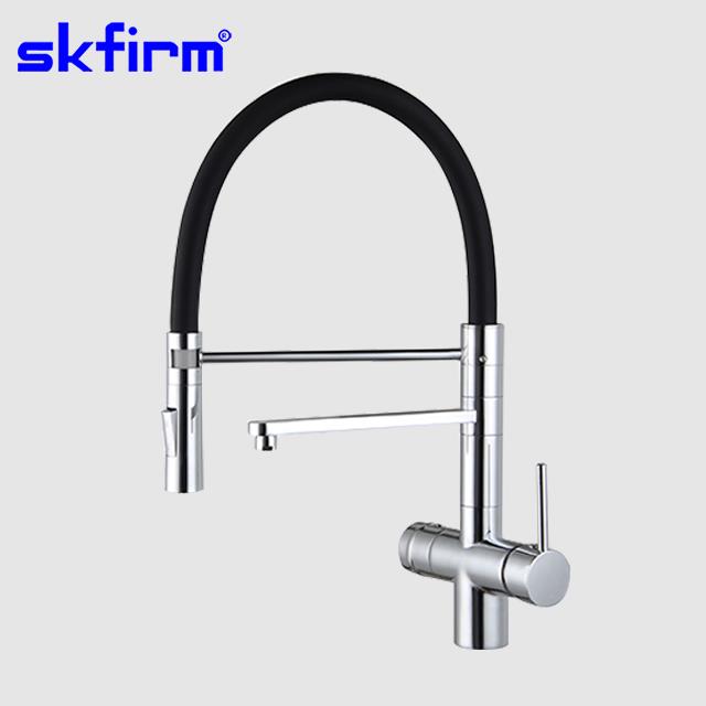 What are the benefits of installing a three way faucet in my kitchen?