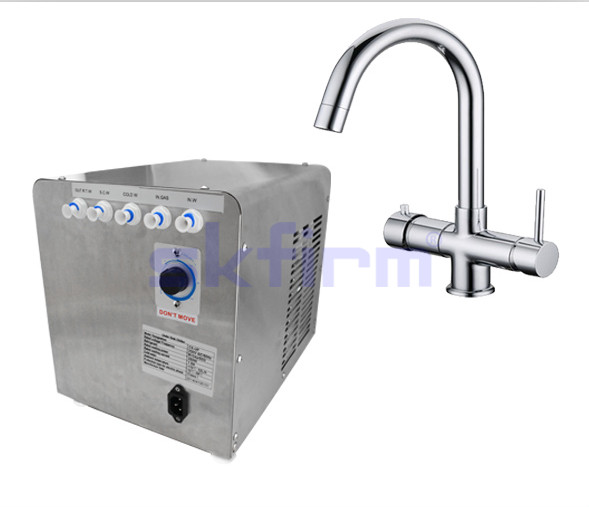 Carbonated Water System for Home Use with Five Way Kitchen Tap on the Countertop
