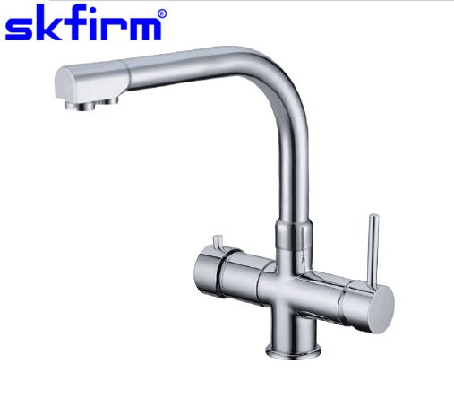 Luxury Brass Dual Handle 5 Way Faucet Sparkling Water Tap Kitchen Sink Mixer Faucet