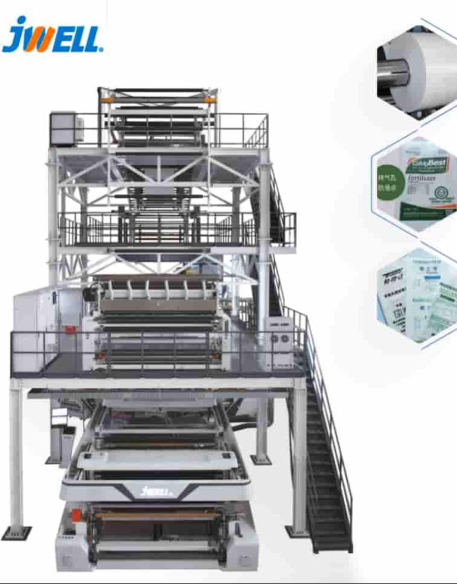 Blown film extrusion line
